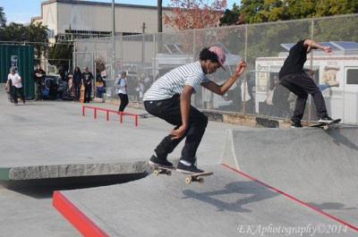 Breaking in Town Park's jumps