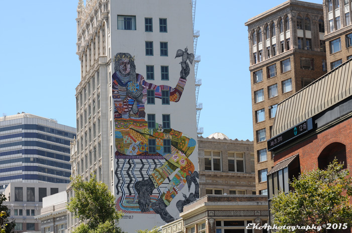Zio Zieglar's recent mural commenorating the 70yh anniversary of the UN charter in downtown Oakland